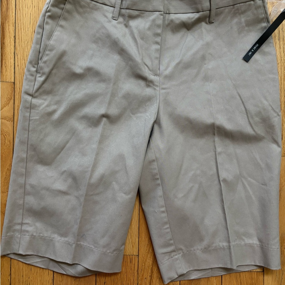 Mac & Jac Tan Bermuda Shorts Tailored Cotton Blend